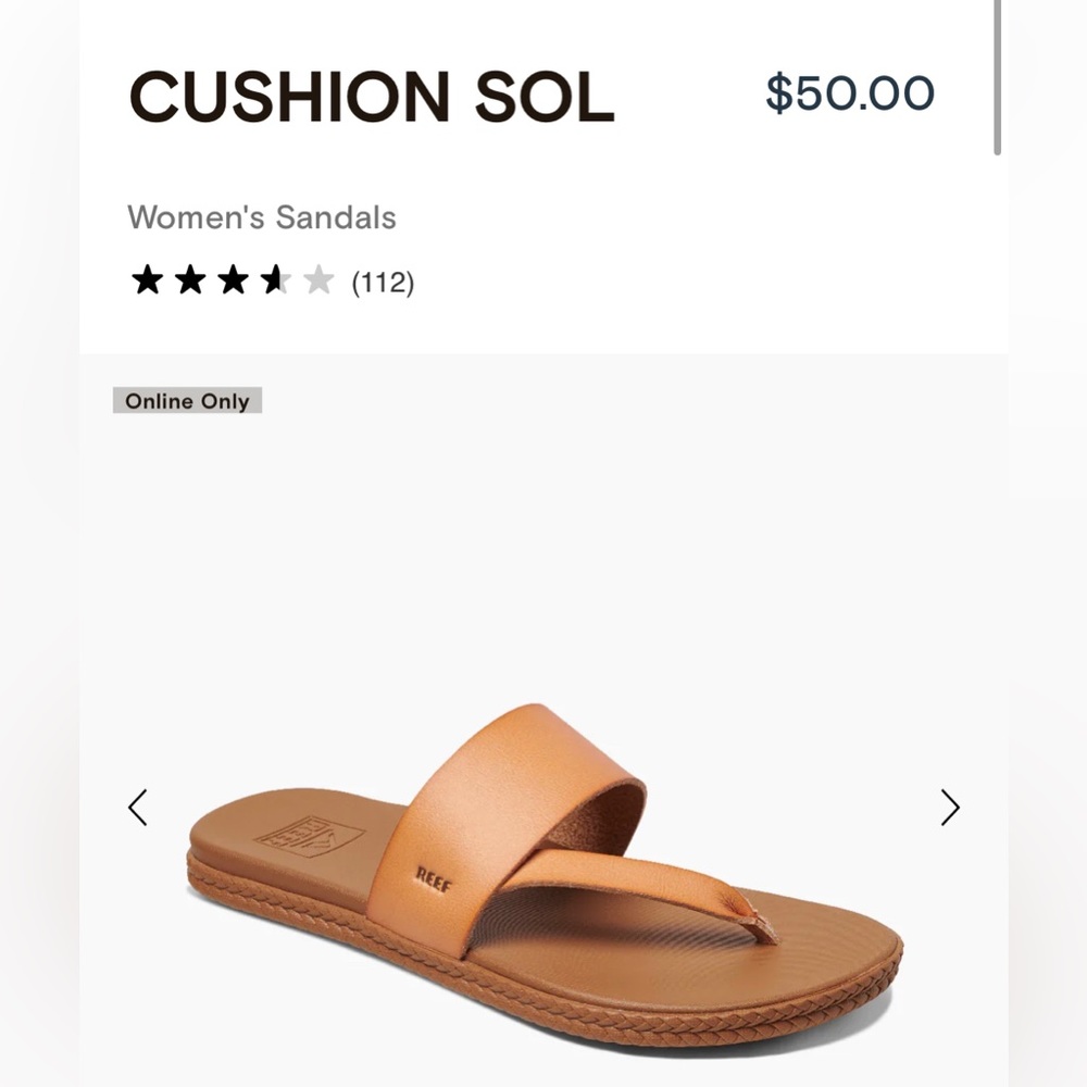 BRAND NEW Reef Cushion Sol Sandals Size 7